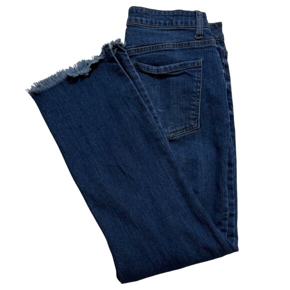 Harper Heritage Womens Jeans Size 30 Short Blue Denim Distress Frayed Ankle Hem - Picture 3 of 11